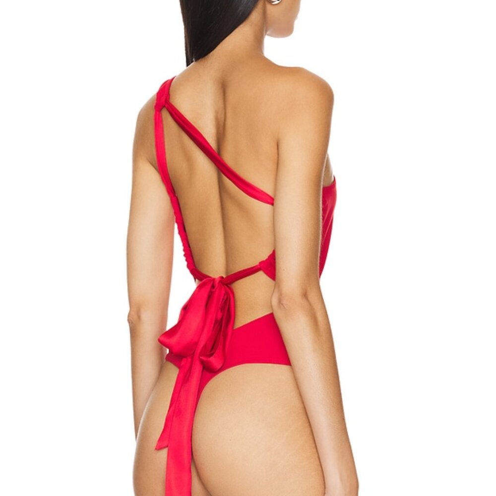 Can't Stop Me Asymmetrical Bodysuit NWT Size S MARS RED